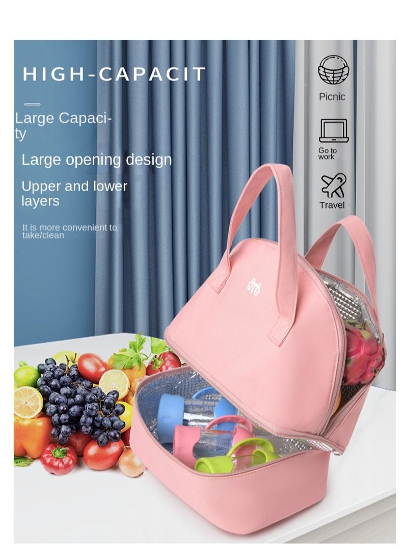 XiuWoo Lunch Bag Bento Bag, Thickened Thermal Insulation Refrigerated Tote Box Carrying for Students Ladies Men Picnic Work Outdoor - Image 4