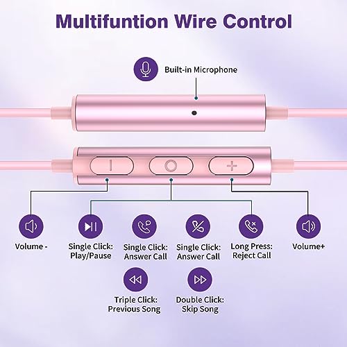 APETOO USB C Headphones for iPhone 17 16 15 Plus/Galaxy S26 S25 Wired Earbuds with Microphone for Samsung S24 S23 S22 S21 S20 Ultra, Magnetic Noise Canceling in-Ear Type C Earphone for iPad 10/Pixel 8a, Pink - Image 4
