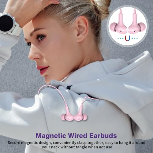 APETOO USB C Headphones for iPhone 17 16 15 Plus/Galaxy S26 S25 Wired Earbuds with Microphone for Samsung S24 S23 S22 S21 S20 Ultra, Magnetic Noise Canceling in-Ear Type C Earphone for iPad 10/Pixel 8a, Pink - Image 3