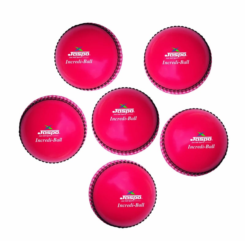 jaspo IncrediBall Soft T20 Cricket Training Balls - Pack of 6 Indoor/Outdoor Play and Cricket Practice (229 cm Circumference), PVC Material, Colour-Pink - Image 1