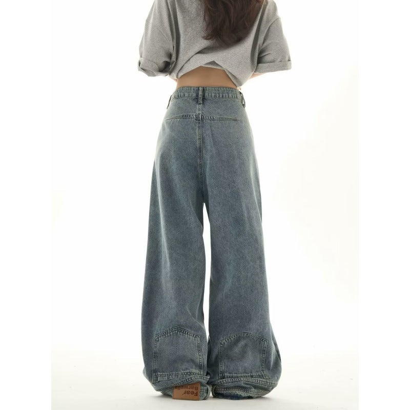 Denim Pants Wear Anti-Design Sense Wide-Leg Jeans Men'S And Women'S American Style Trendy Brand Plump Handsome Vibe Straight Jeans - Image 4