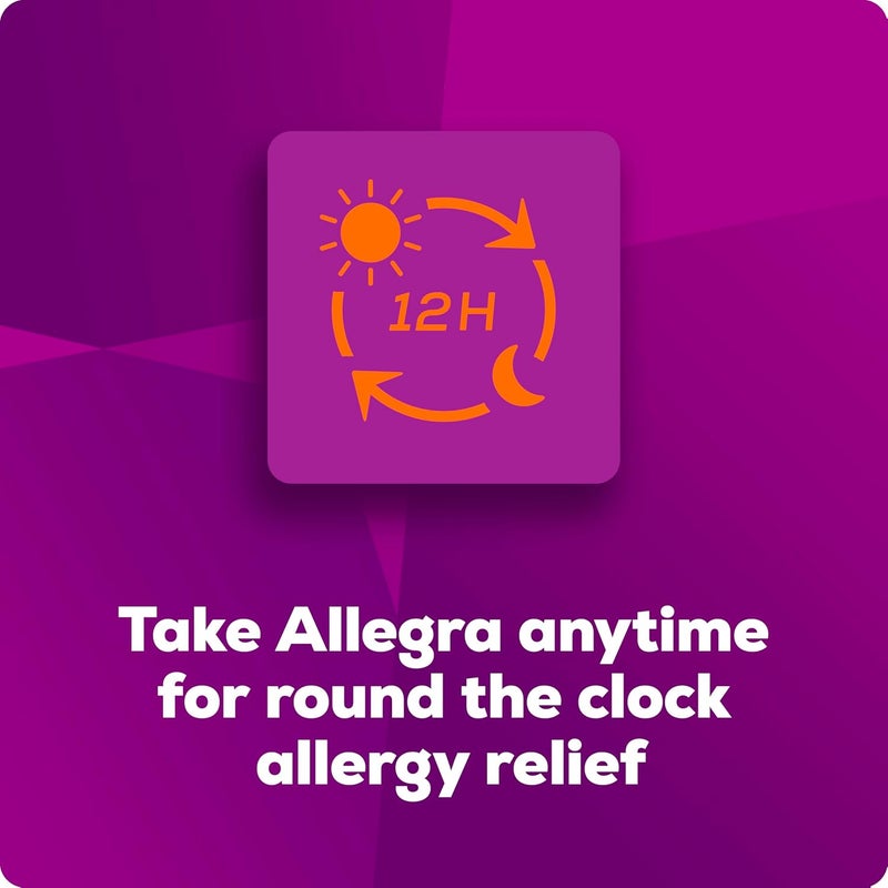 Allegra Adult 12Hour Allergy Relief Tablets NonDrowsy Indoor and Outdoor Allergy Medicine 60 mg Fexofenadine HCI Antihistamine Pill 24Count - Image 5