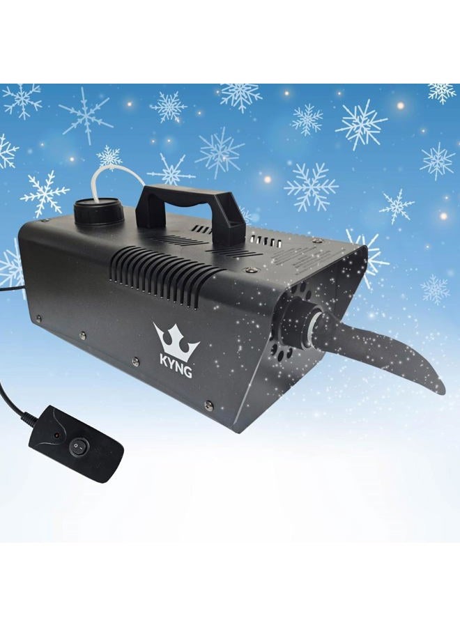 KYNG Snow Machine 650W Wired Remote Snow Maker Snowflake Maker for DJ Parties, Christmas, Holidays, Parties - Image 1
