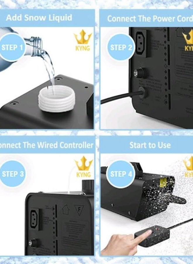 KYNG Snow Machine 650W Wired Remote Snow Maker Snowflake Maker for DJ Parties, Christmas, Holidays, Parties - Image 4