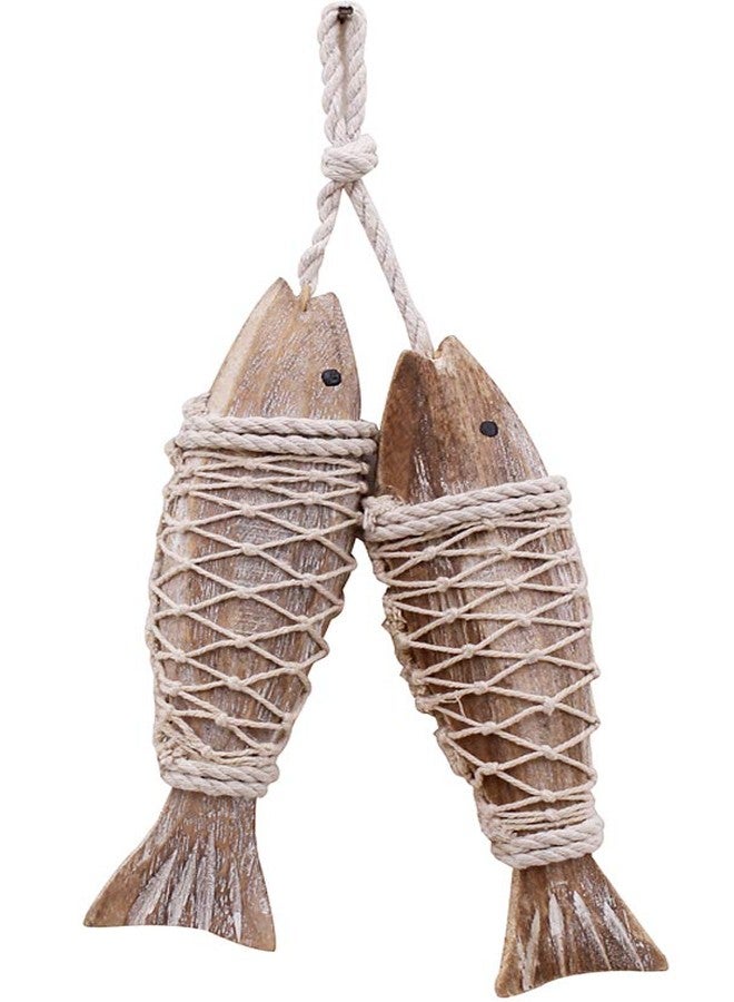 Attraction Design Rustic Nautical Wooden Fish Decor - Hanging Fish Sculpture for Wall, Beach Theme Home Decor - Bedroom, Bathroom, Lake House (S) - Image 1