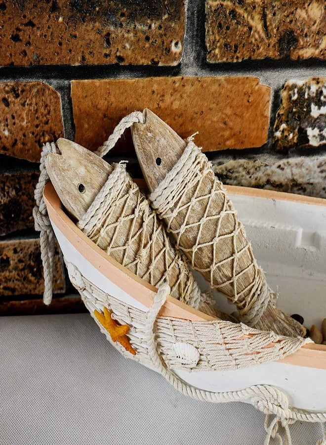 Attraction Design Rustic Nautical Wooden Fish Decor - Hanging Fish Sculpture for Wall, Beach Theme Home Decor - Bedroom, Bathroom, Lake House (S) - Image 3