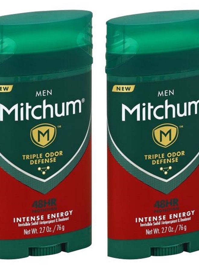 Mitchum مزيل العرق ومضاد التعرق للرجال - صلب غير مرئي - طاقة مكثفة - الوزن الصافي 2.7 أونصة (76 جرام) لكل عصا - عبوة من 2 عصا - Image 1