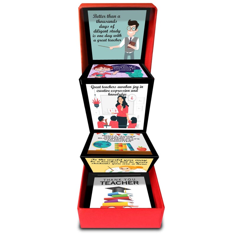 exciting Lives صندوق رسائل المعلمين المنبثق - هدية ليوم المعلم، للمعلم، الأستاذ، المدير، السيد، السيدة، مدام - هدية لعيد الميلاد، شكرًا لك، وداعًا، يوم التخرج - 8 × 8 × 2.5 سم - Image 3
