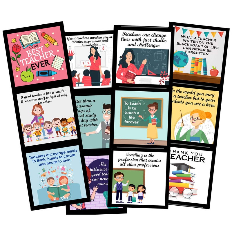 exciting Lives صندوق رسائل المعلمين المنبثق - هدية ليوم المعلم، للمعلم، الأستاذ، المدير، السيد، السيدة، مدام - هدية لعيد الميلاد، شكرًا لك، وداعًا، يوم التخرج - 8 × 8 × 2.5 سم - Image 4