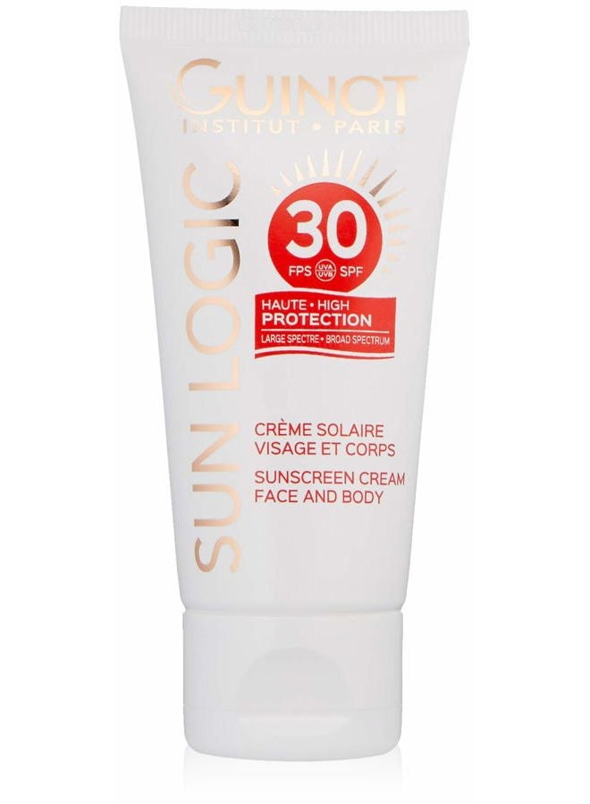 GUINOT واقي شمس للوجه والجسم SPF 30 من صن لوجيك، 1.4 أونصة - Image 1