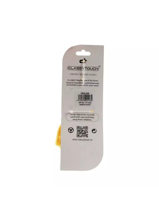 New Touch Multifunctional 3 in 1 Peeler with Non Slip Comfortable Handle and Safety Guard- Yellow - Image 2