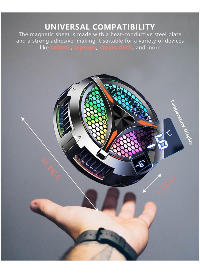 General Magnetic Tablet and Mobile Phone Cooler, Magsafe Compatible, Cooling Fan with Temperature Display for Mobile Gaming, Tiktok Live Streaming  - Image 2
