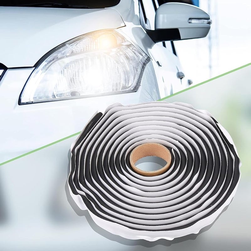 Black Butyl Rubber Sealant Rope 8mm 14 8ft 2pcs For Car RV Windshield Door - Image 4