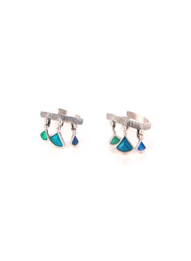 Shaya by CaratLane 925 Silver Oxidised Owning My Determined Hustle Toe Rings Gifts for Womens & Girls - Image 1