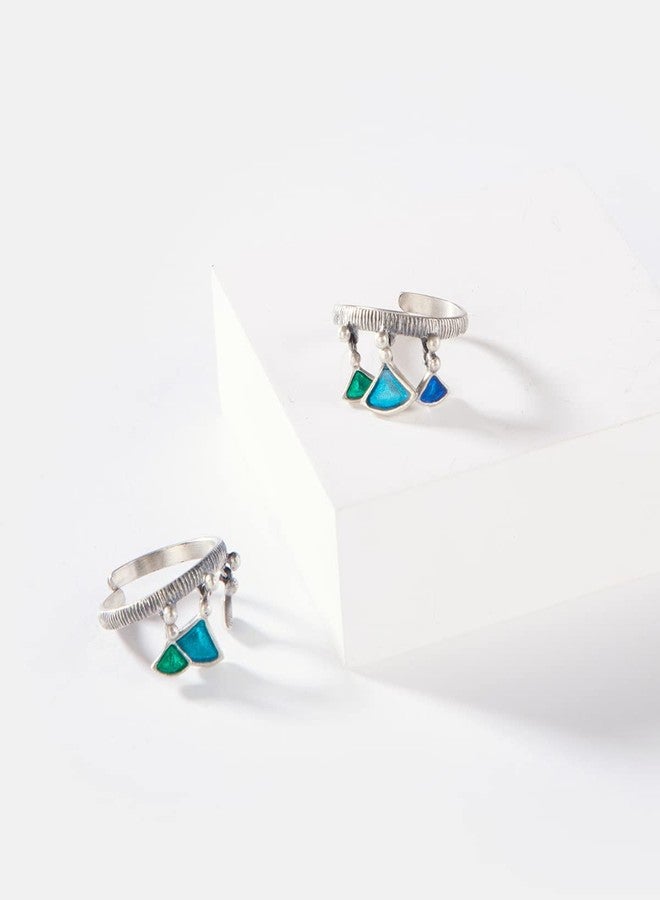Shaya by CaratLane 925 Silver Oxidised Owning My Determined Hustle Toe Rings Gifts for Womens & Girls - Image 3