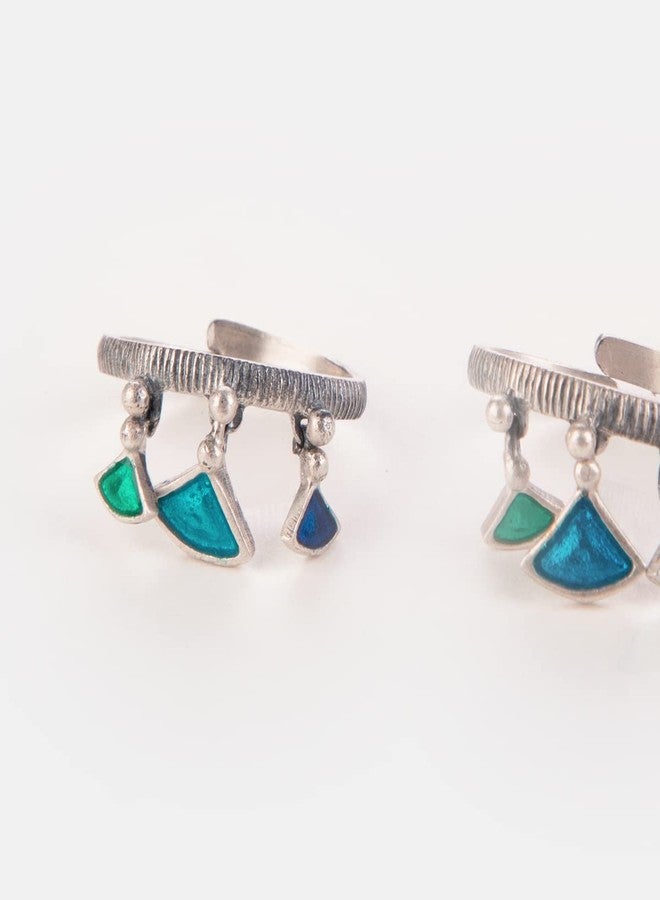 Shaya by CaratLane 925 Silver Oxidised Owning My Determined Hustle Toe Rings Gifts for Womens & Girls - Image 5