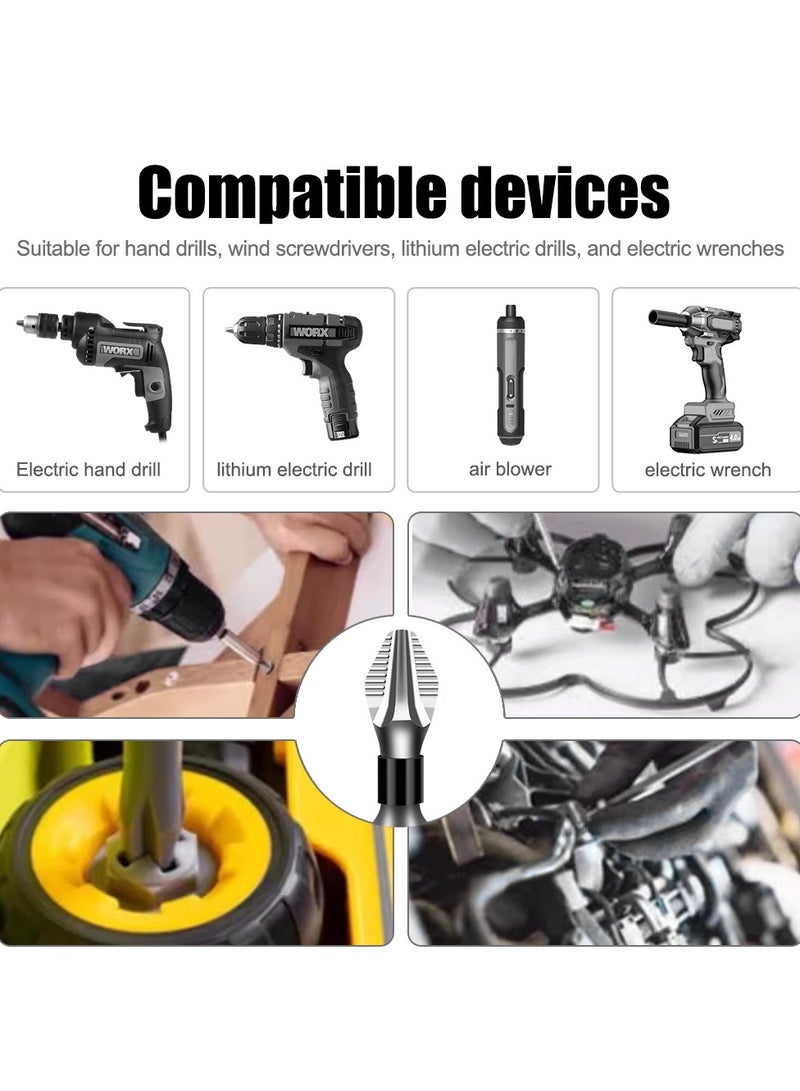 Magnetic Screwdriver Bit Set 7pcs Anti Slip Screwdriver Bits Set 1/4 Inch Hex Shank S2 Steel Phillips Cross Slot PH2 Screwdriver Bits Mixed Length(25MM/50MM/65MM/70MM/90MM/150MM)  - Image 5