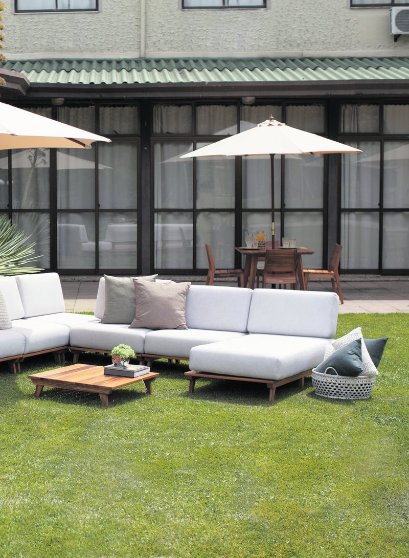 TRAMONTINA Since 1911, Made In Brazil - Toscana Module Chaise in Muiracatiara Wood with Eco Clear Finish  - Image 3