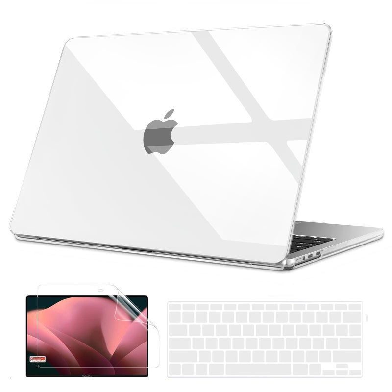 B BELK Compatible with MacBook Air 13 inch Case 2010-2017 Release Model A1466 A1369, Clear Plastic Laptop Hard Shell Case + Keyboard Cover + Screen Protector for MacBook Air 13.3 inch, Transparent - Image 1