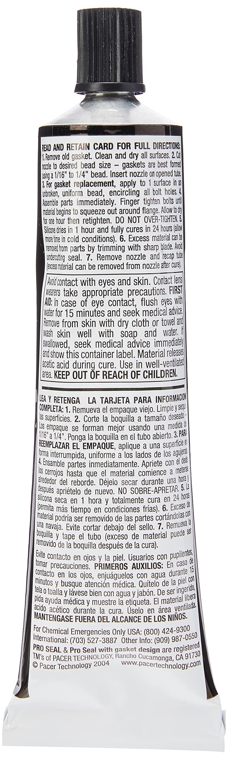 SealPro PRO SEAL RTV Silicone Sealant,3 oz Tube,Black (80046) - Image 2