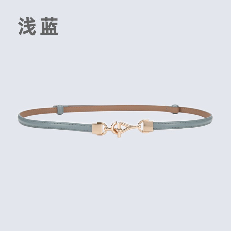 Fashionable Thin Womens Waist Belt 10369-light blue 