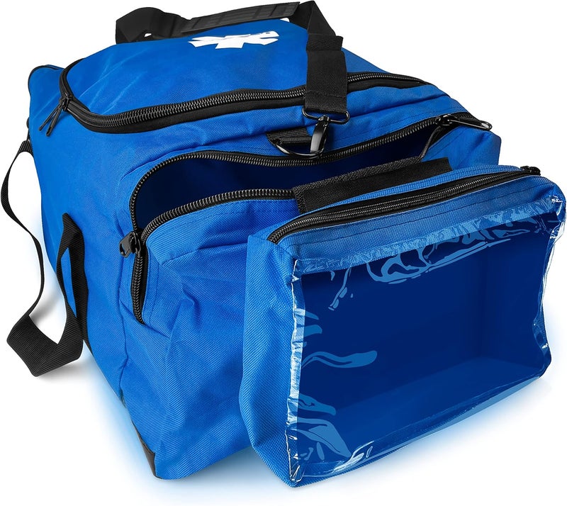 ASA Techmed حقيبة طبية كبيرة للاستجابة الأولى من ASA TECHMED فارغة للمنزل 21x12x9 بوصة مكتب مدرسة EMTs المسعفين المستجيبين الأوائل زرقاء - Image 4