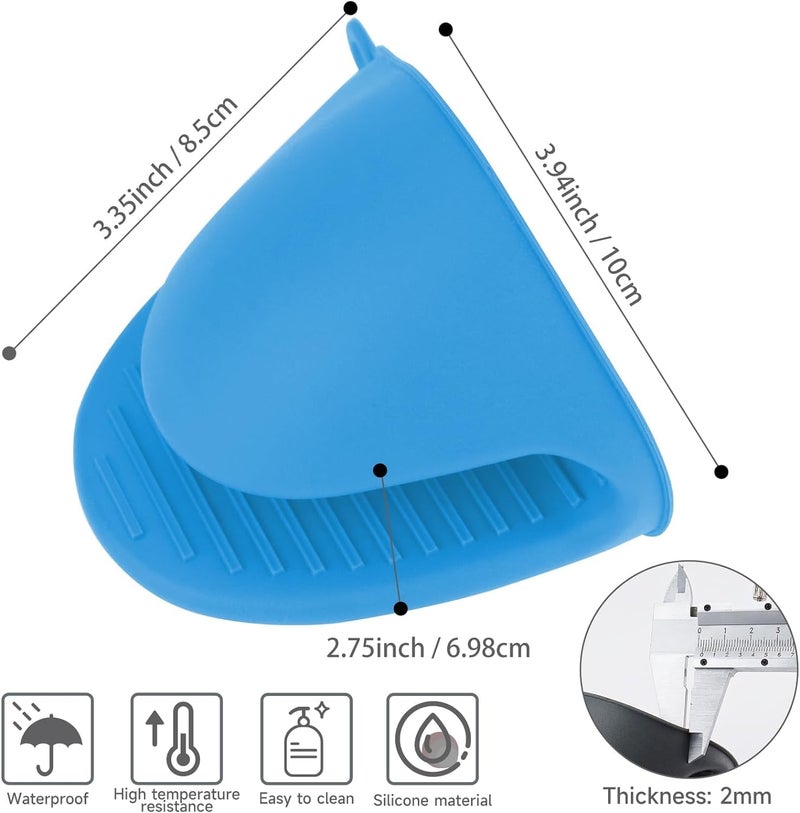 ITUSHA 3 Air Fryer Silicone Liners & 3 Air Fryer Accessories - 7.5 inch (3-5 Qt+) Silicone Baskets/Pots/Liners with Oven Mitts, Basting Brush and Tongs (Multicolour) (RD SQ TBG) - Image 2