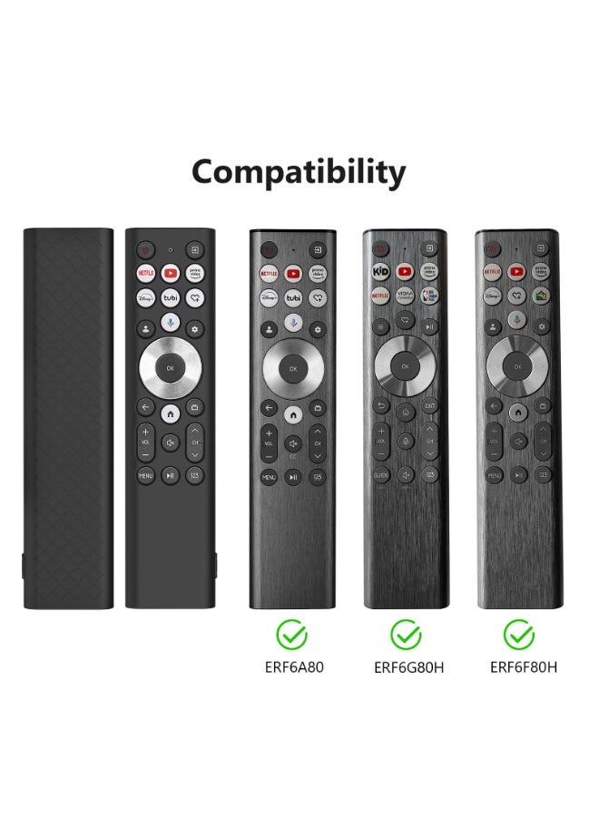 جديد لـ Hisense ERF6A80 ERF6G80H ERF6F80H و U6N U7N U8N U9N S7N سلسلة 4K UHD التحكم عن بعد حالة حماية السيليكون ، مكافحة سقوط الغبار واقي الأكمام (أسود) - Image 2