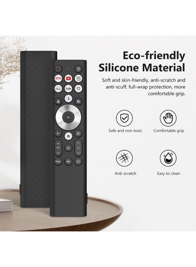 جديد لـ Hisense ERF6A80 ERF6G80H ERF6F80H و U6N U7N U8N U9N S7N سلسلة 4K UHD التحكم عن بعد حالة حماية السيليكون ، مكافحة سقوط الغبار واقي الأكمام (أسود) - Image 3