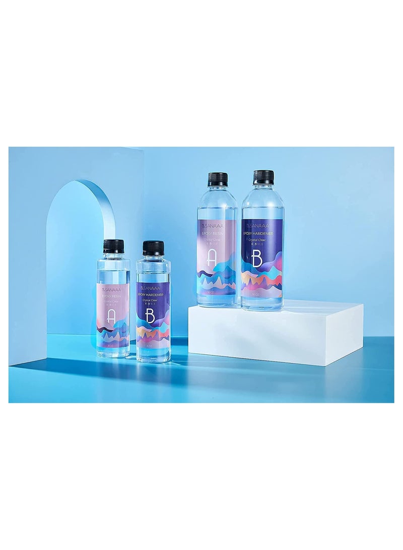 راتنج ايبوكسي صلب شفاف لصب 1000 جرام من سانا - نسبة 1:1 طلاء راتنج شفاف لكل كوب من الخشب والتابلو وتصنيع المجوهرات والديكور الفني - Image 2