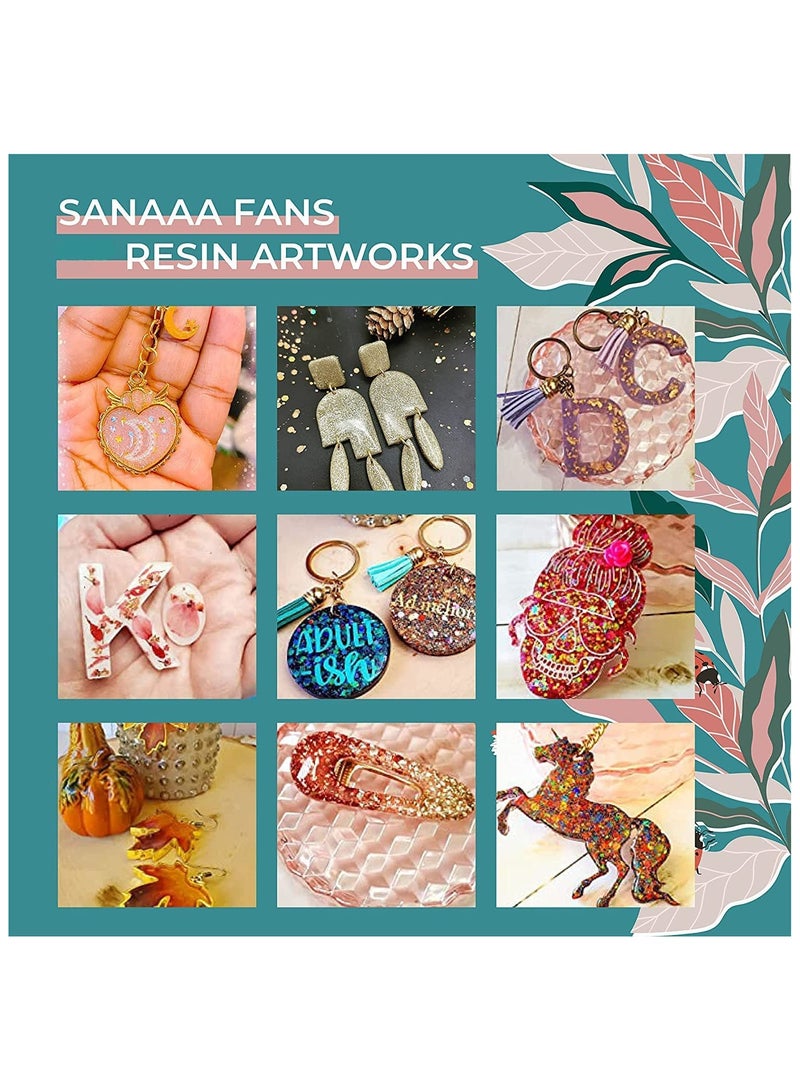 راتنج ايبوكسي صلب شفاف لصب 1000 جرام من سانا - نسبة 1:1 طلاء راتنج شفاف لكل كوب من الخشب والتابلو وتصنيع المجوهرات والديكور الفني - Image 4