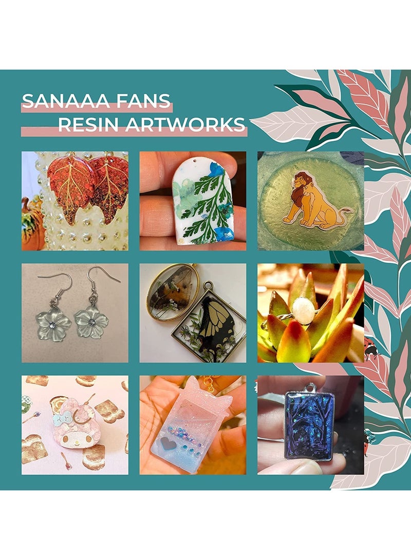 راتنج ايبوكسي صلب شفاف لصب 1000 جرام من سانا - نسبة 1:1 طلاء راتنج شفاف لكل كوب من الخشب والتابلو وتصنيع المجوهرات والديكور الفني - Image 5