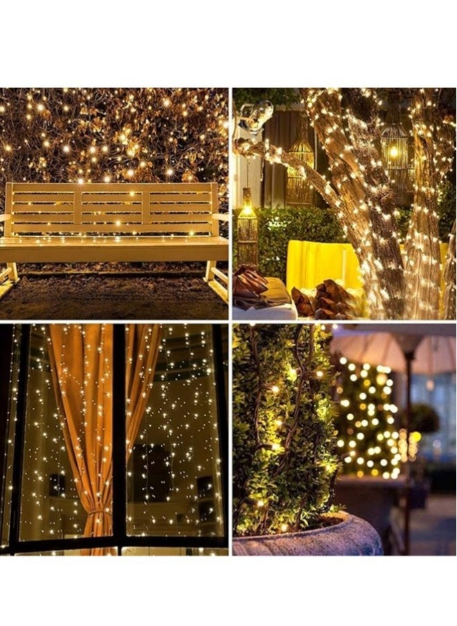 ماركة غير محددة أضواء الجنيات، أضواء LED خارجية بالتوصيل، 32 متر 300 LED، 8 أوضاع دافئة بيضاء، للحفلات، غرفة النوم، الزفاف، داخلي/خارجي [فئة الطاقة A]  - Image 5