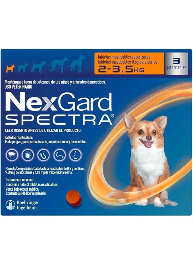 NexGard Spectra 3 Chew Tablets for Dogs 2 kg - 3.5 kg - Image 1