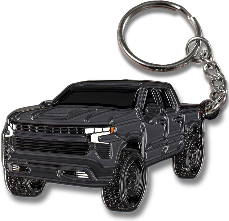 FOUR WHEEL BEAST Chevy Keychain - Dark Gray - Image 1