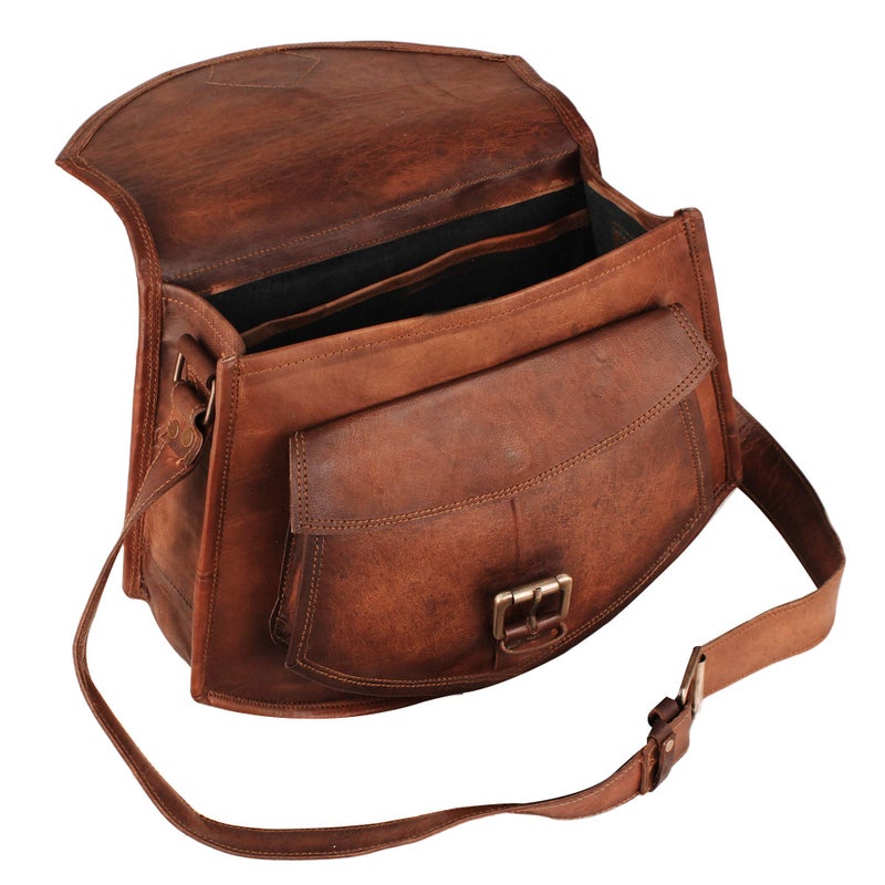 HULSH Leather crossbody bags for women A perfect Brown Leather purses and handbags for Everyday use | Handmade Leather handbags for women | Unique and Stylish brown leather purse - Image 2