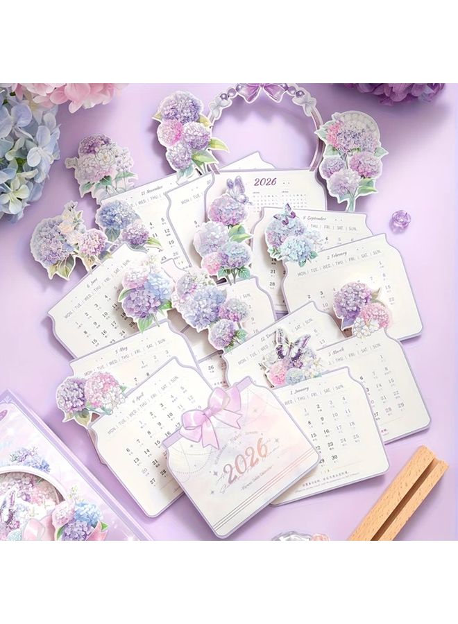 تقويم مكتبي "حلم ليلة منتصف الصيف" الزهري الأرجواني مع علامات شهرية ومخطط يومي - Image 5