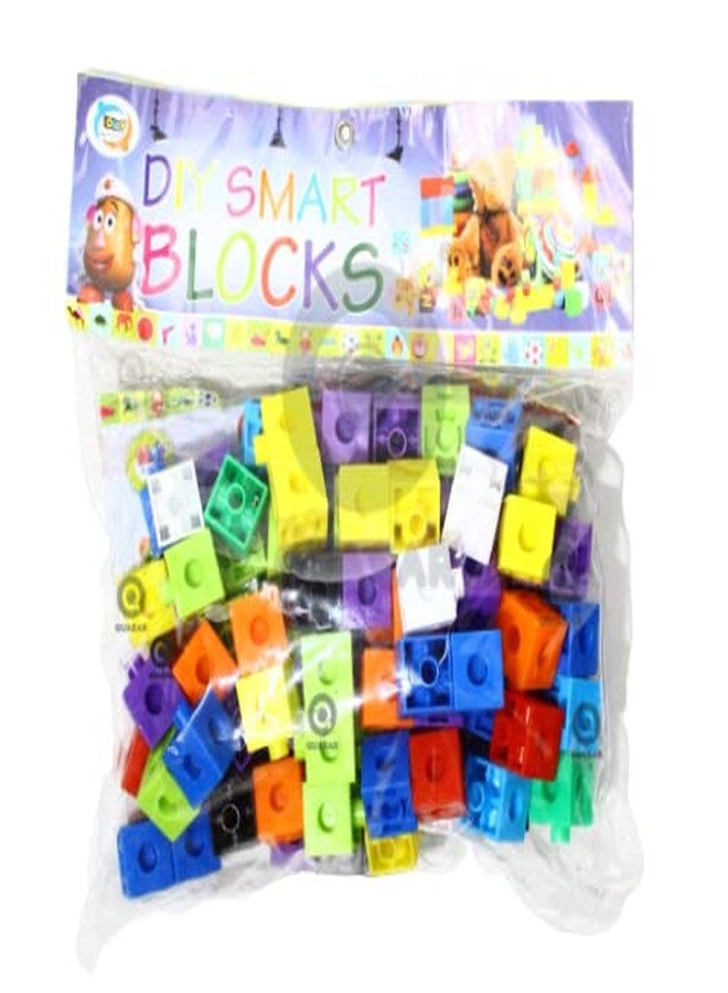 Quasar DIY Smart Square Block Game - Colorful Different Pack Shape Locking Educational Building Smart Blocks Interlocking Creative Non Toxic for 3-8 Years Old Kids Boys Girls Non Toxic Plastic - Image 1