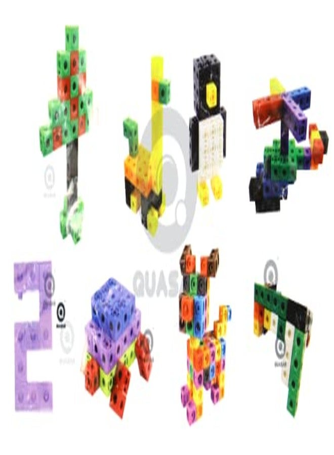 Quasar DIY Smart Square Block Game - Colorful Different Pack Shape Locking Educational Building Smart Blocks Interlocking Creative Non Toxic for 3-8 Years Old Kids Boys Girls Non Toxic Plastic - Image 4