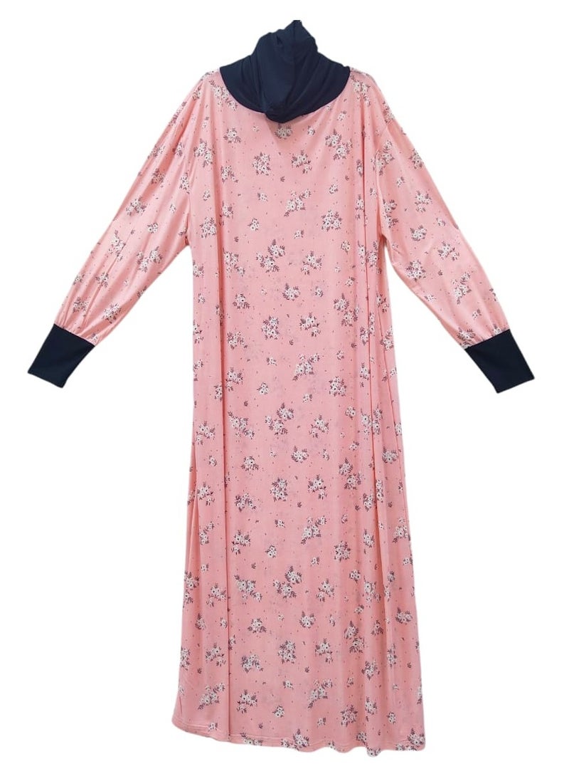 Dee's Fashion Women's printed Prayer Gown, Full Length Modest Islamic Robe, Long Sleeves, Comfortable and Elegant  - Image 1