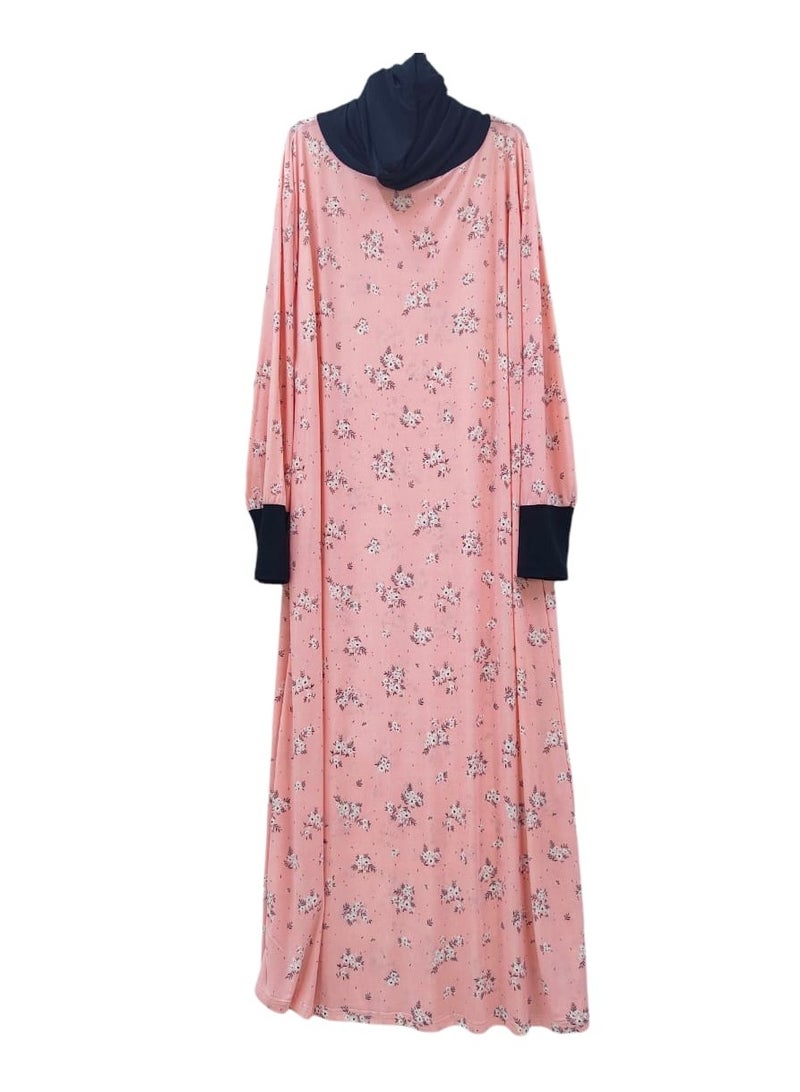Dee's Fashion Women's printed Prayer Gown, Full Length Modest Islamic Robe, Long Sleeves, Comfortable and Elegant  - Image 2