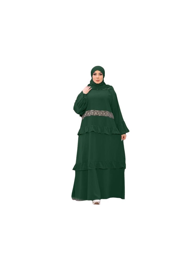 ماركة غير محددة إدناء عباية و خمار الخامة كريب المقاس وان سايز تلبيس 100 لحد كيلو للنساء  - Image 1