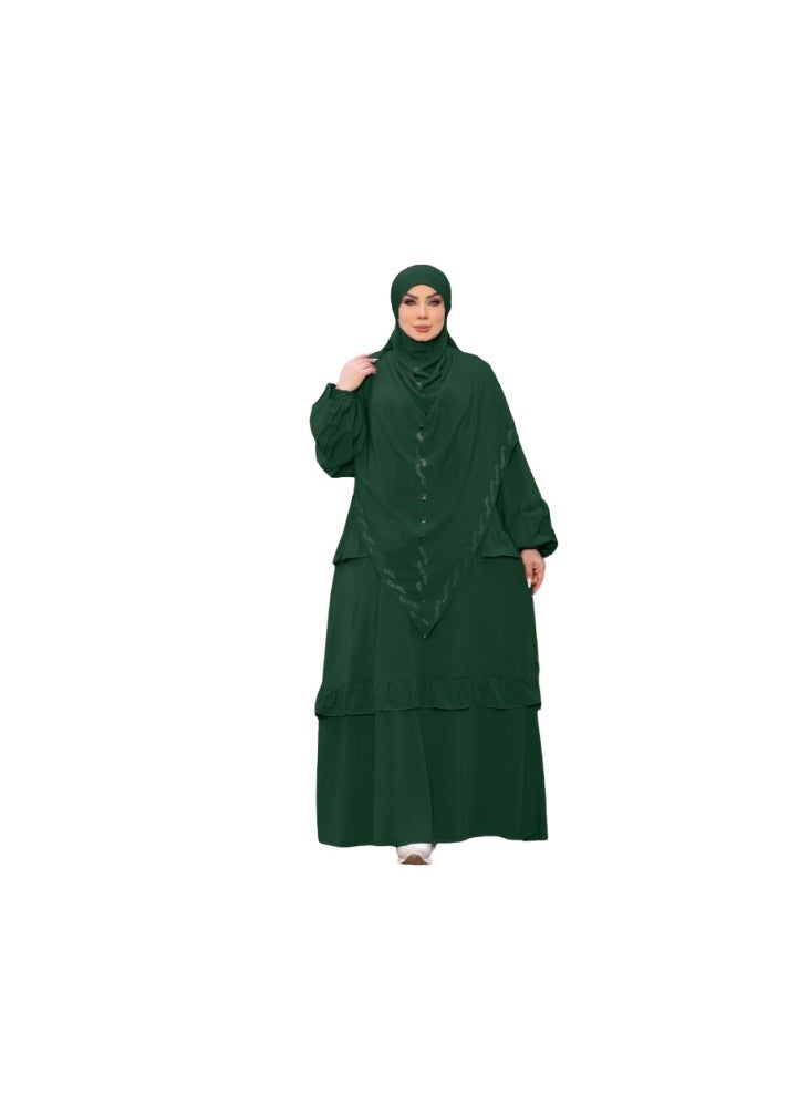 ماركة غير محددة إدناء عباية و خمار الخامة كريب المقاس وان سايز تلبيس 100 لحد كيلو للنساء  - Image 2