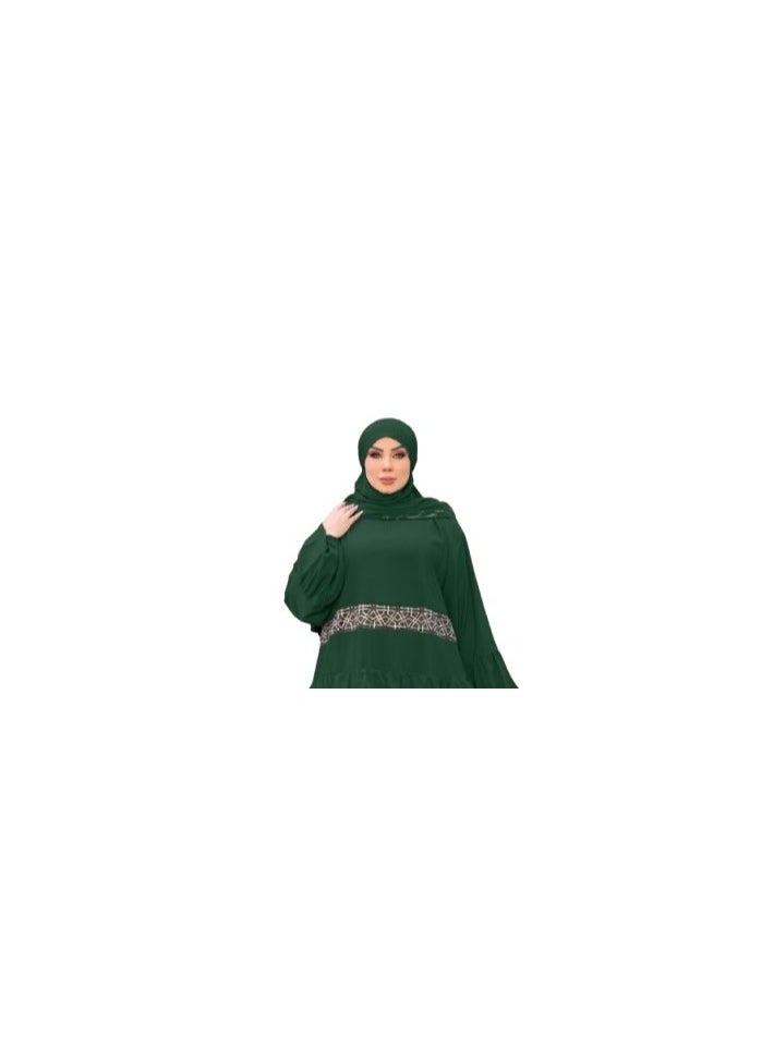 ماركة غير محددة إدناء عباية و خمار الخامة كريب المقاس وان سايز تلبيس 100 لحد كيلو للنساء  - Image 3
