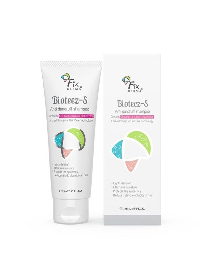 FIXDERMA - 2% Salicylic Acid Bioteez-S Shampoo with 1% Zinc Pyrithione & Tea Tree Oil | Anti Dandruff Shampoo | Sulphate & Paraben free Shampoo - 2.65 Fl Oz - Image 1