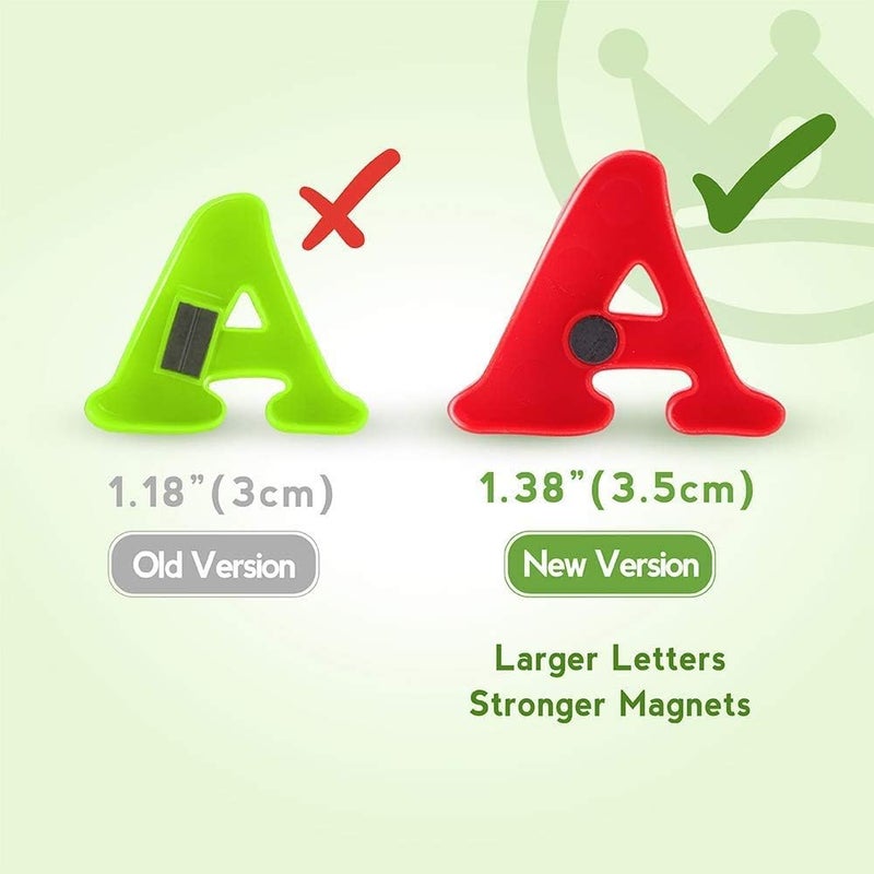 Coogam Magnetic Letters Numbers Alphabet Fridge Magnets Colorful Plastic ABC 123 Educational Toy Set Preschool Learning Spelling Counting Include Uppercase Lowercase Math Symbols for Toddlers (78 Pcs) - Image 3