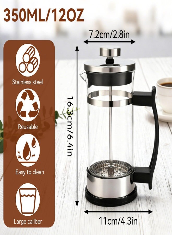 Tomedny French Press Coffee Maker, Stainless Steel Glass Coffee Pot Cold Brew Tea Maker for Kitchen Travel Camping - Image 2
