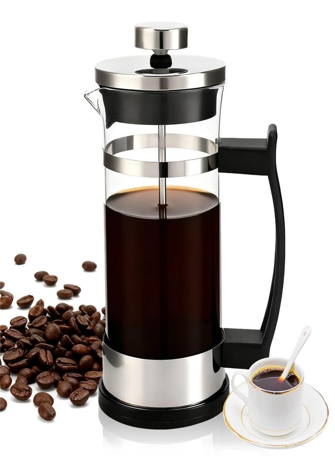 Tomedny French Press Coffee Maker, Stainless Steel Glass Coffee Pot Cold Brew Tea Maker for Kitchen Travel Camping - Image 1