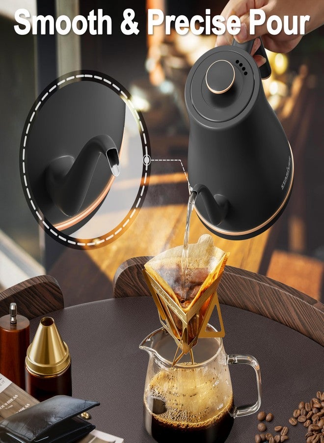 Stariver Gooseneck Electric Kettle, 0.8L Electric Tea Kettle Tea Pot, Pour Over Coffee Kettle with Stainless Steel Inner Lid & Bottom, Water Boiler with Auto Shut Off and Boil Dry Protection, Black - Image 5