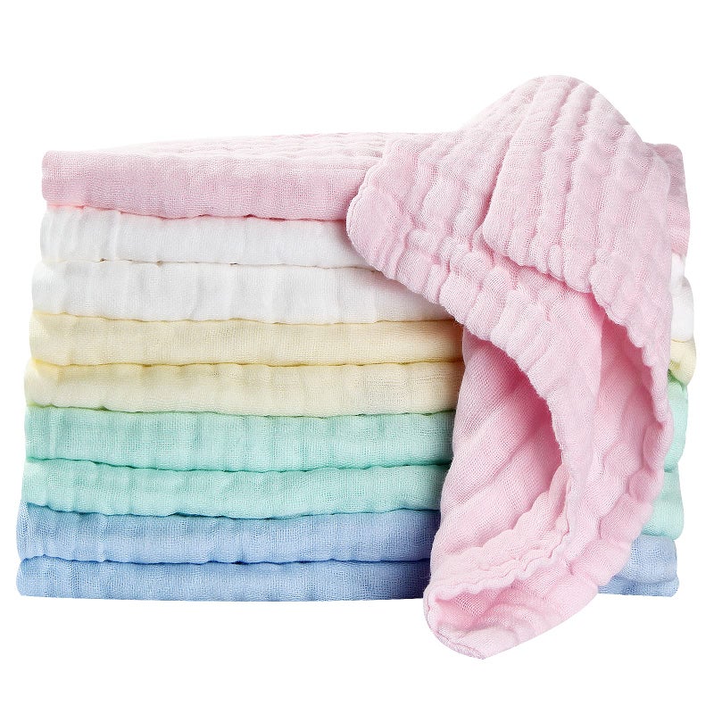 Koo-dib koo-dib Baby Muslin Squares Washcloths Baby Essentials for Newborn Muslin Cloths for Baby Towels Reusable Muslin Clothes 10 Pack (25x25cm) - Image 1